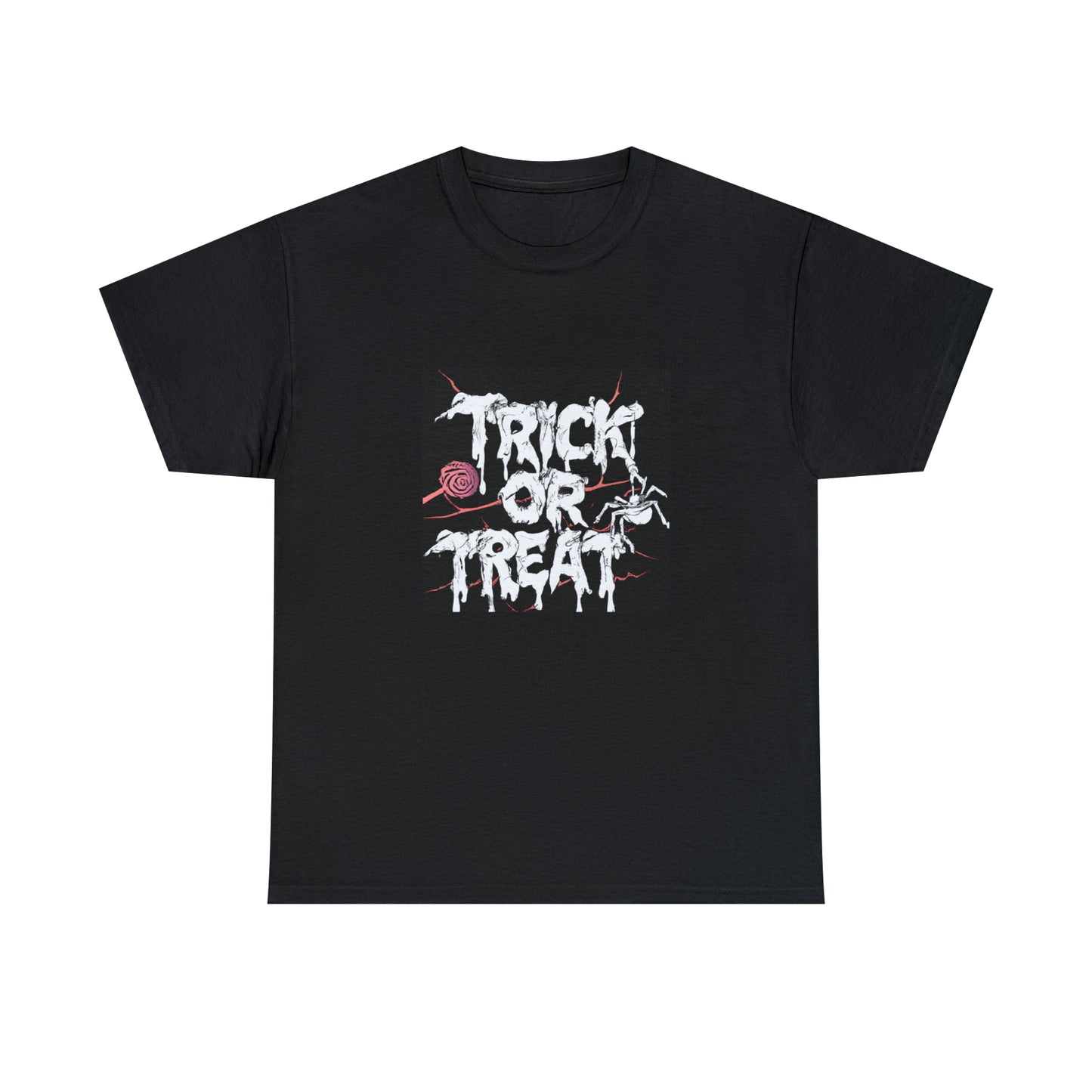 Trick or Treat Black Unisex Heavy Cotton Tee for Halloween and Fall Wardrobe