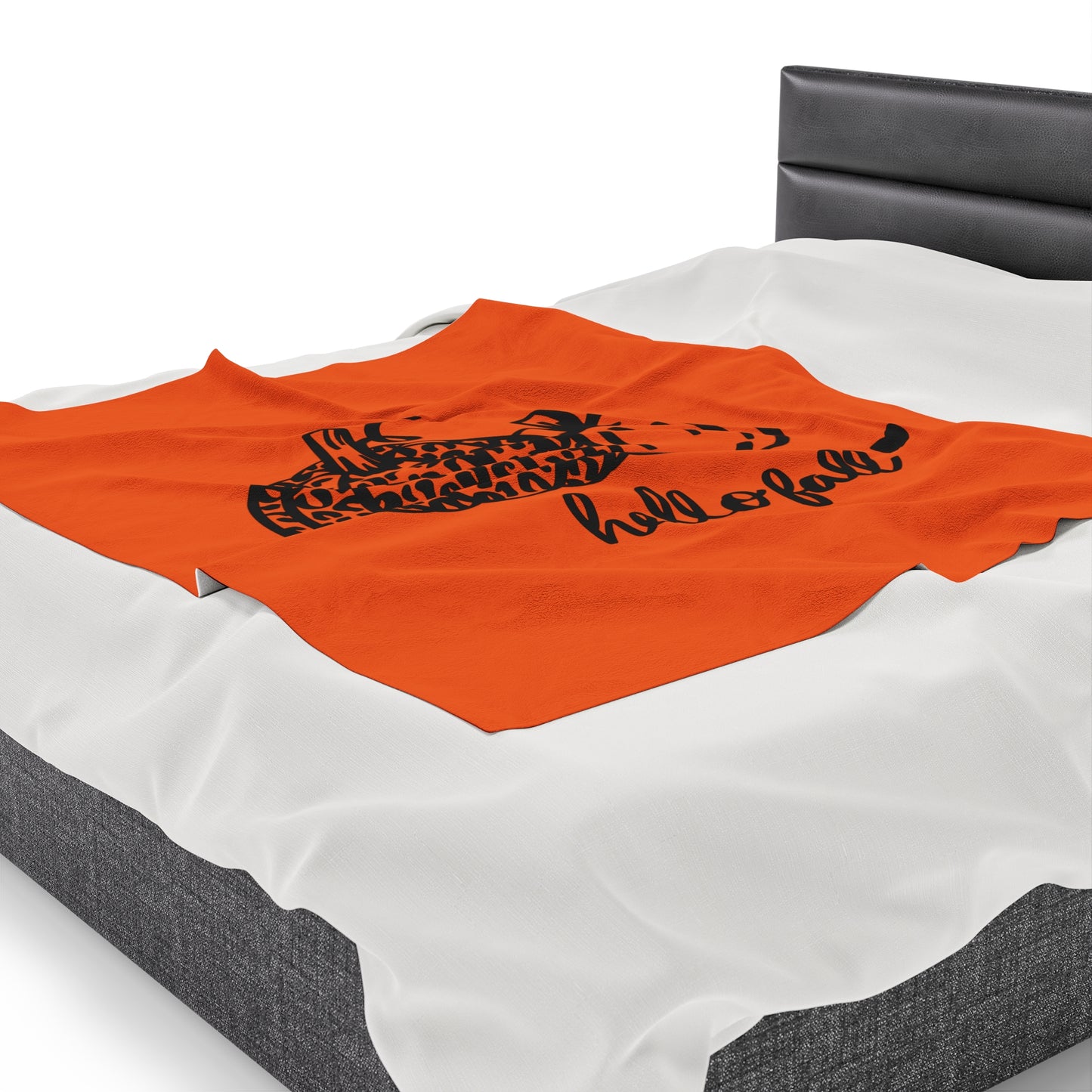 Hello Fall Pumpkin Velveteen Plush Blanket