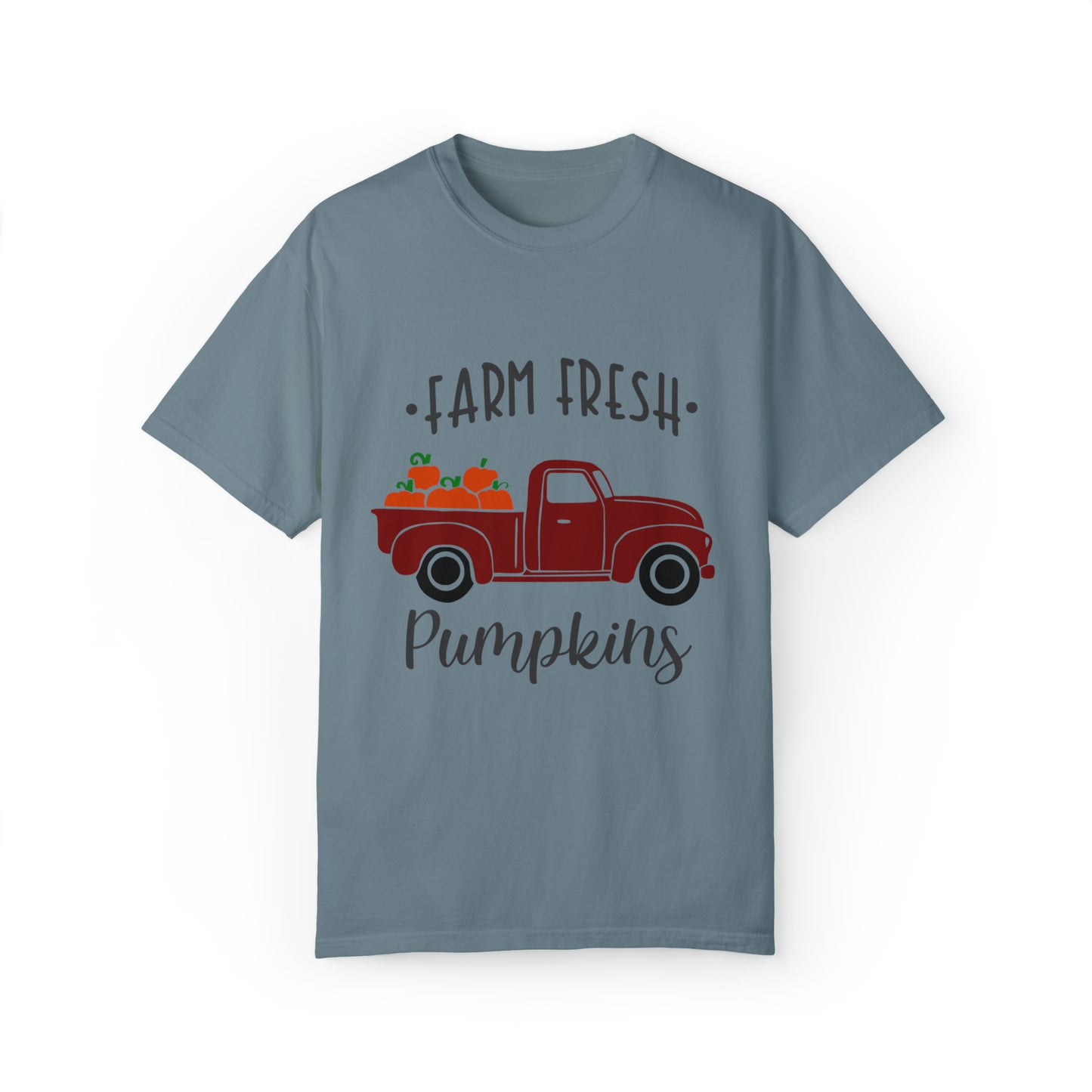 Farm Fresh Pumpkins Unisex Garment-Dyed T-shirt, Thanksgiving