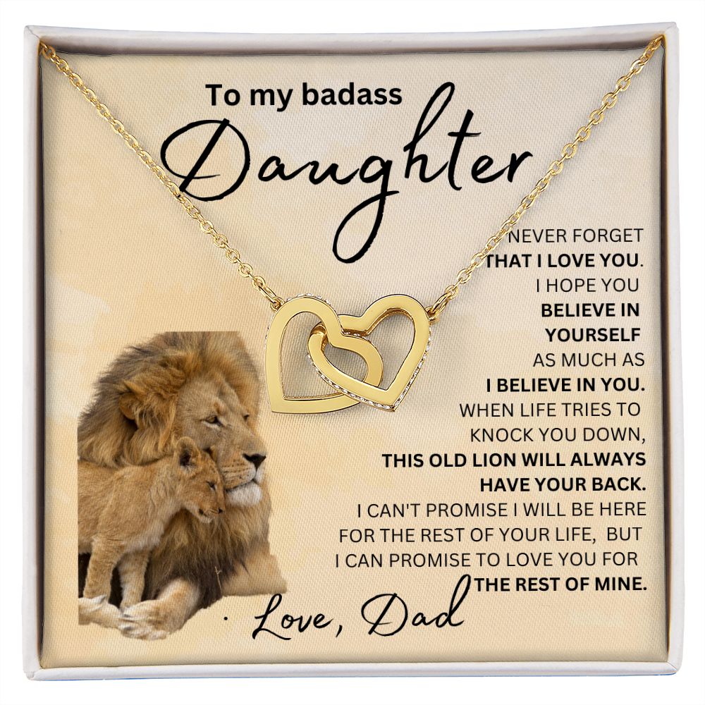 Interlocking hearts necklace to my badass daughter
