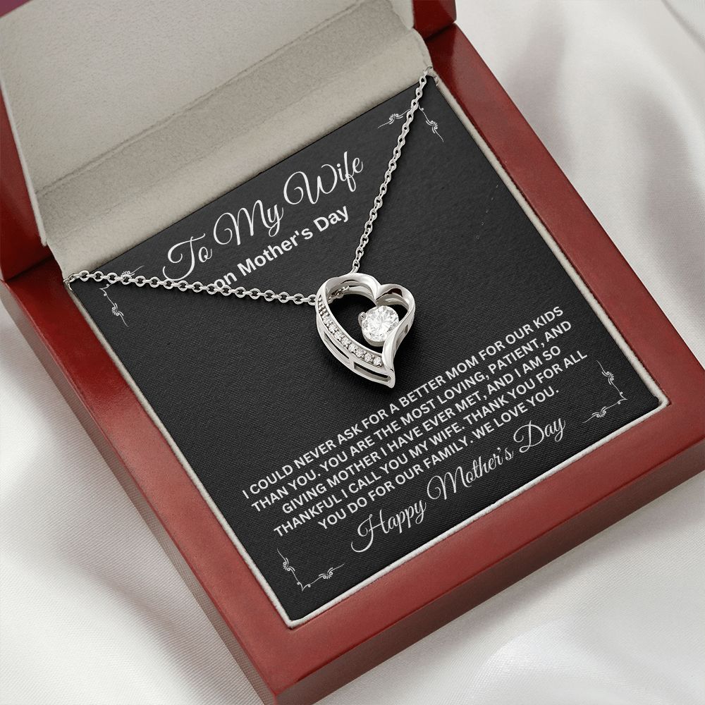TO MY WIFE ON MOTHER'S DAY, FOREVER LOVE NECKLACE