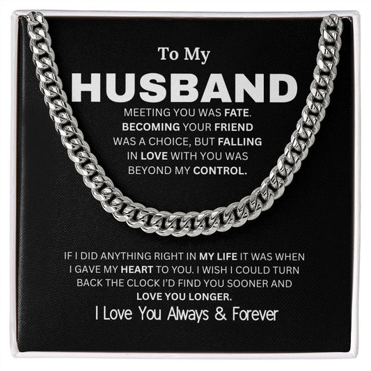 To My Husband-Cuban Link Chain-Anniversary Gift-Husband Birthday