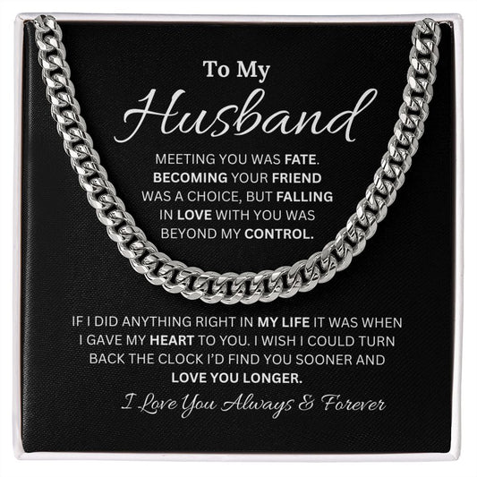 To My Husband-Cuban Link Chain-Anniversary Gift-Husband Birthday