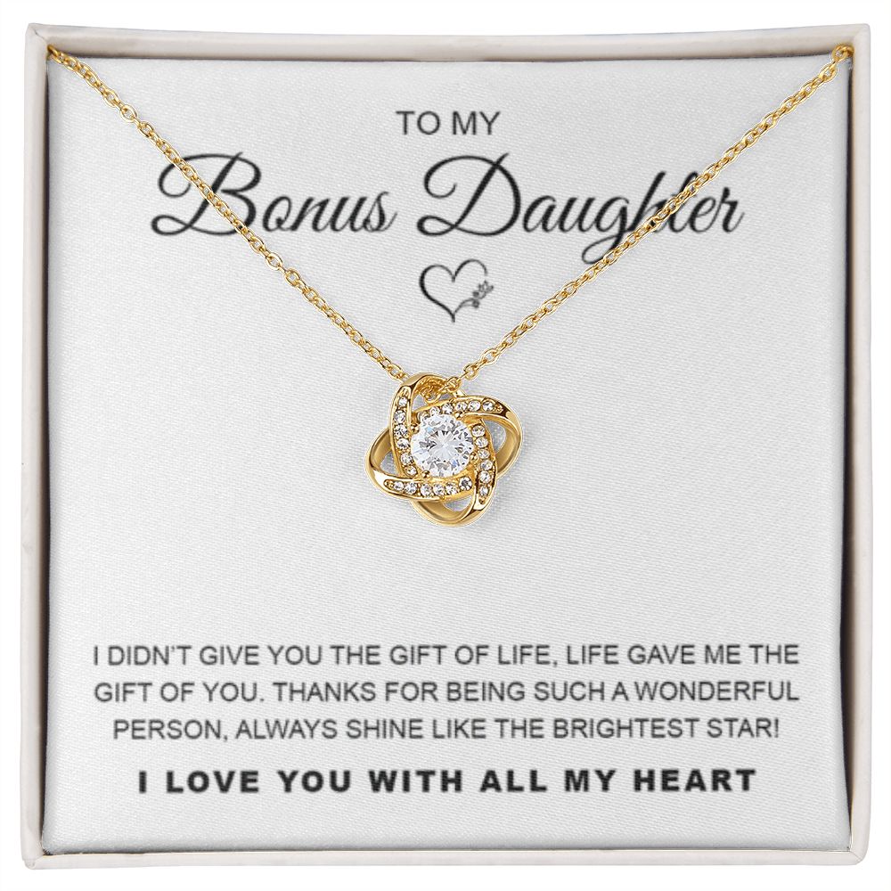 To My Bonus Daughter, Love Knot Necklace