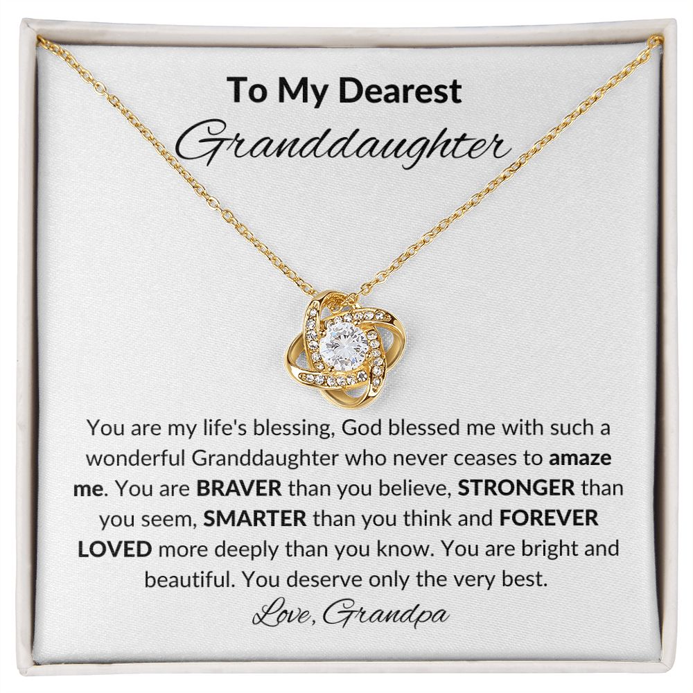 To My Granddaughter, Love Knot Necklace