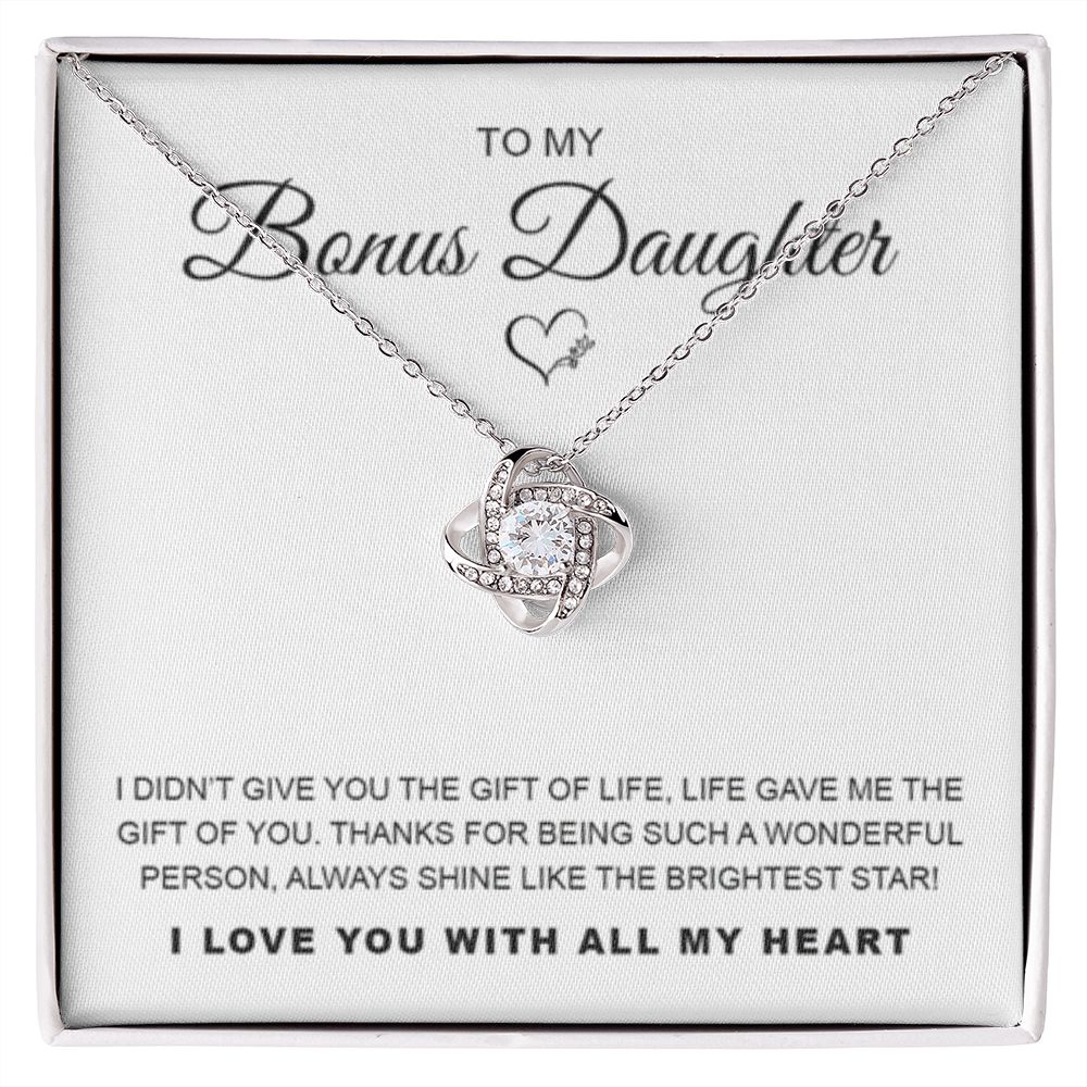 To My Bonus Daughter, Love Knot Necklace