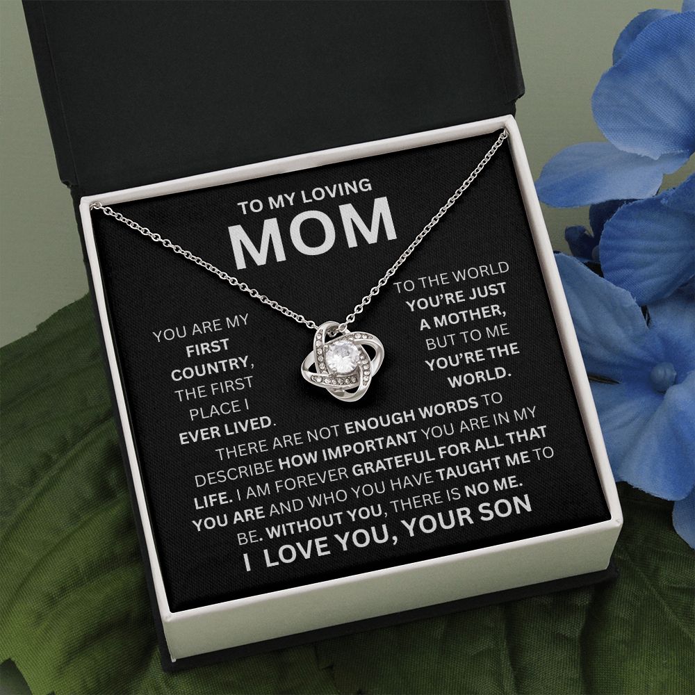TO MY LOVING MOM, LOVE KNOT NECKLACE