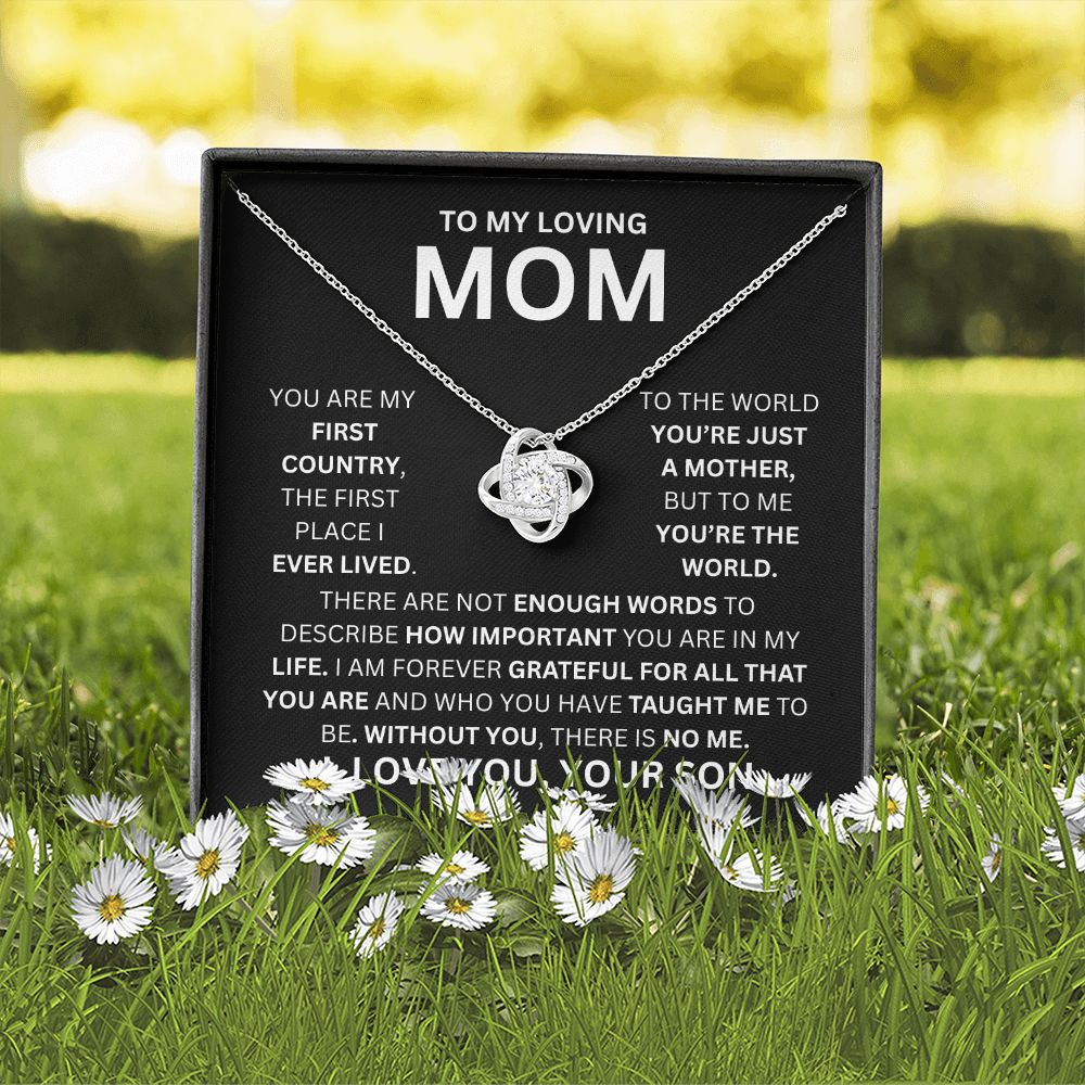 TO MY LOVING MOM, LOVE KNOT NECKLACE