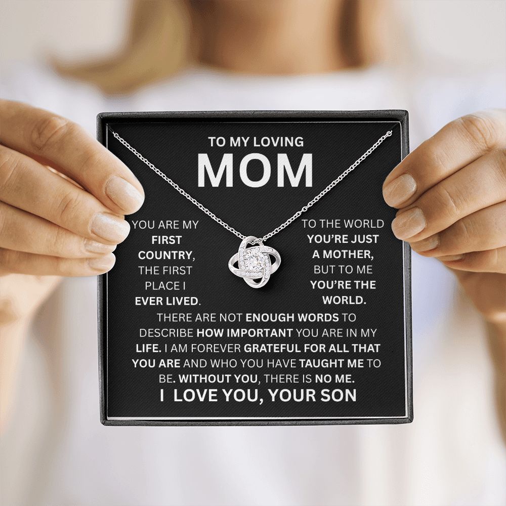 TO MY LOVING MOM, LOVE KNOT NECKLACE
