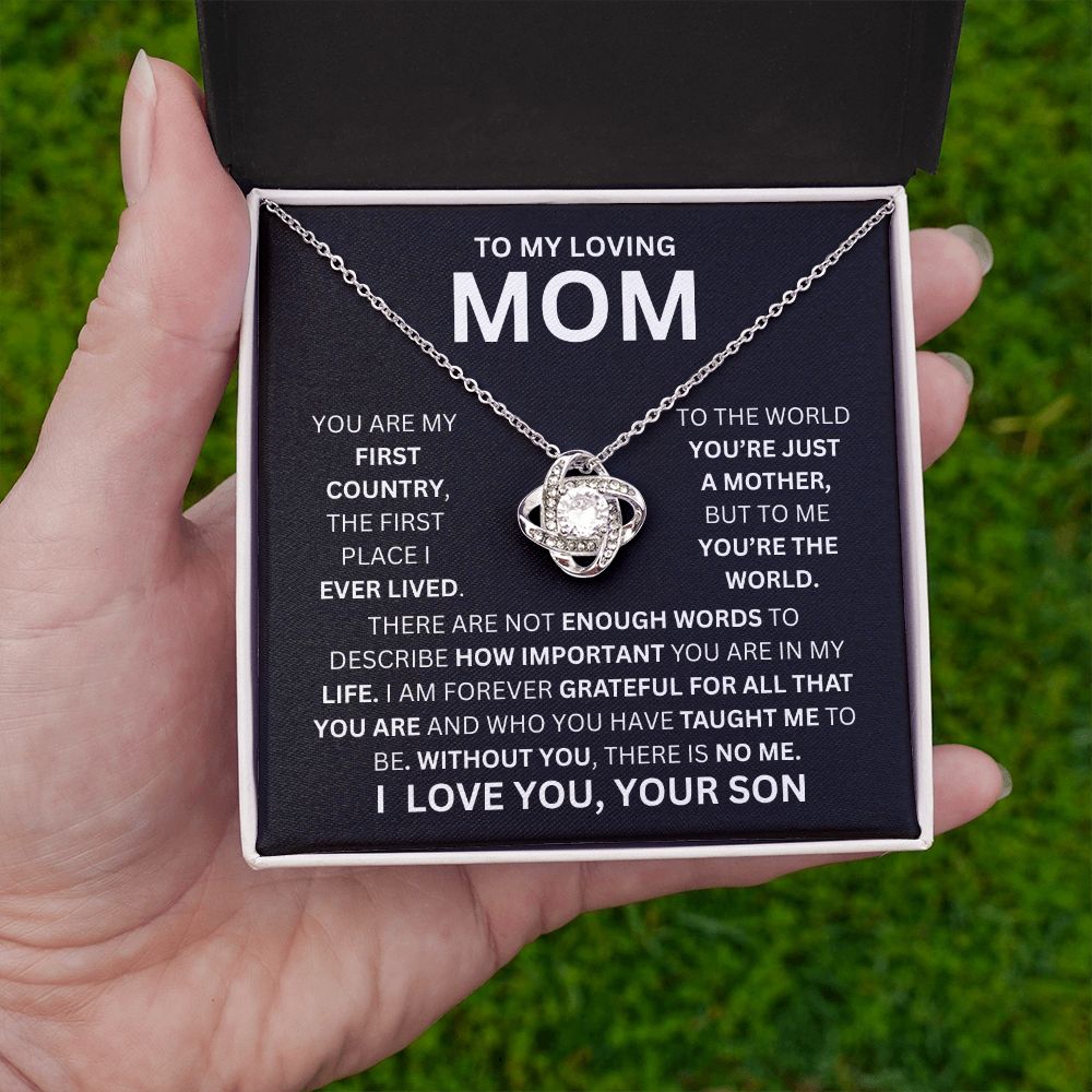 TO MY LOVING MOM, LOVE KNOT NECKLACE