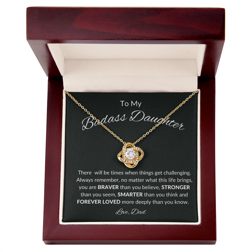 To My Badass Daughter, Love Knot Necklace