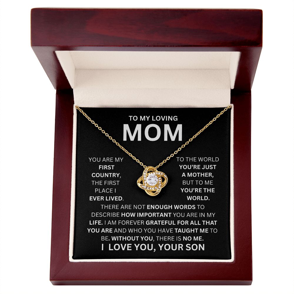 TO MY LOVING MOM, LOVE KNOT NECKLACE