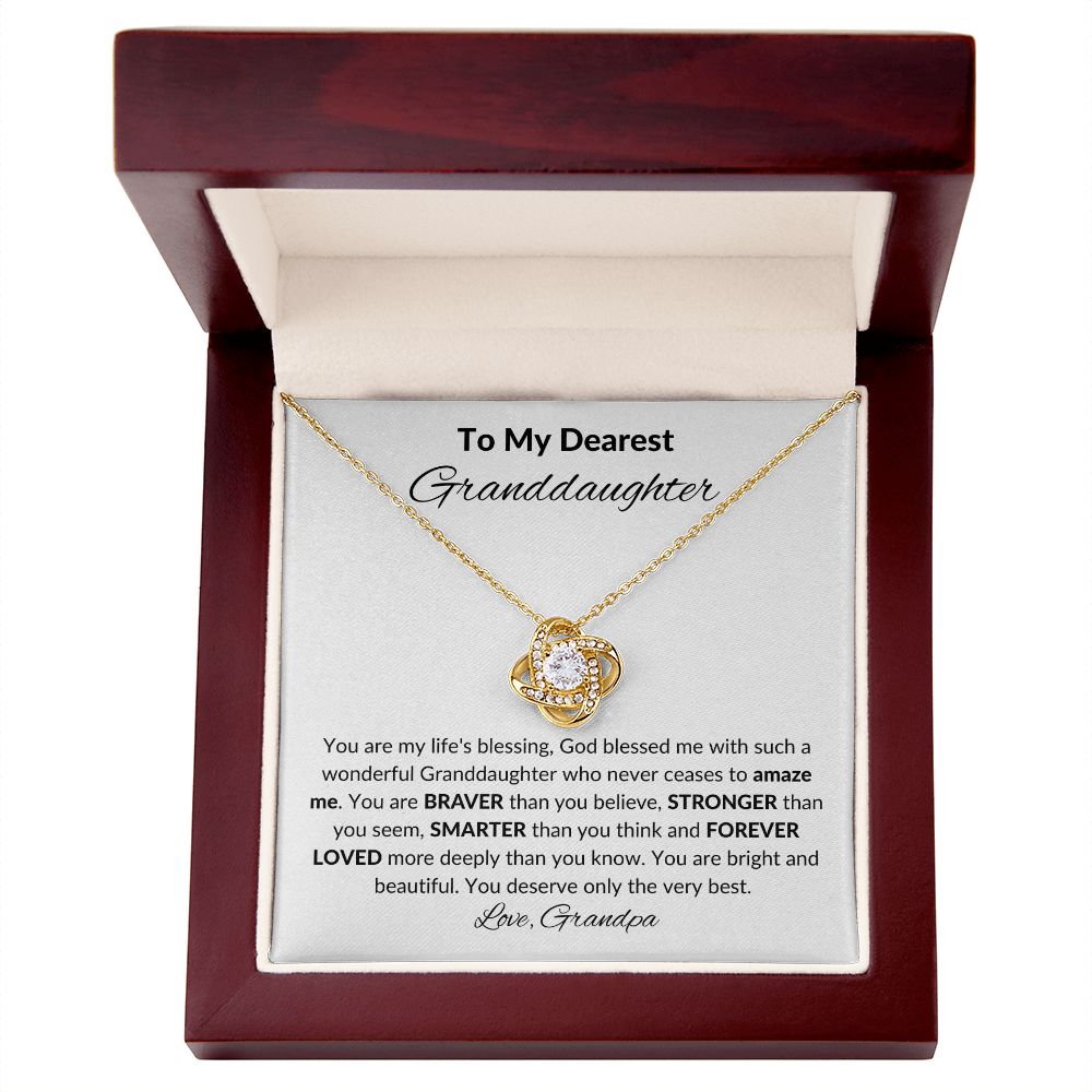 To My Granddaughter, Love Knot Necklace