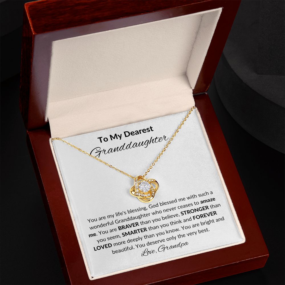To My Granddaughter, Love Knot Necklace