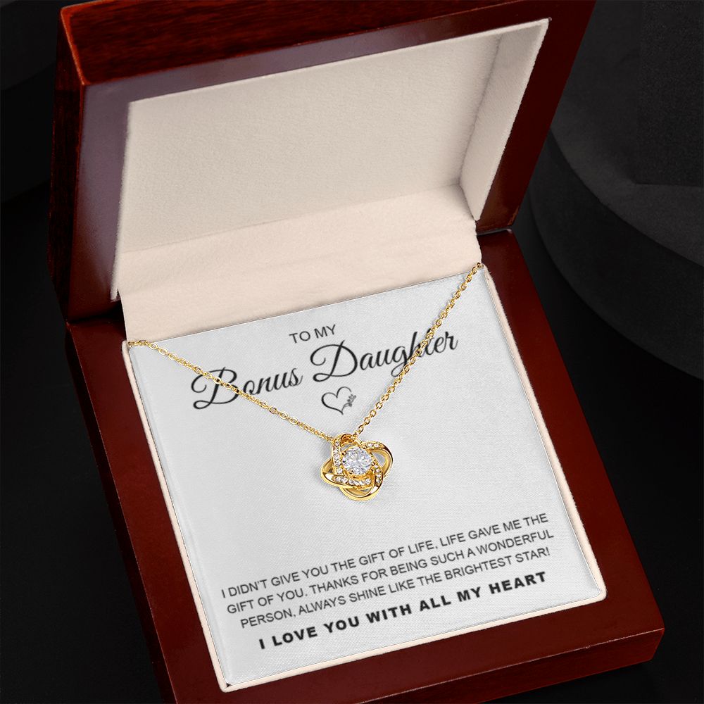 To My Bonus Daughter, Love Knot Necklace