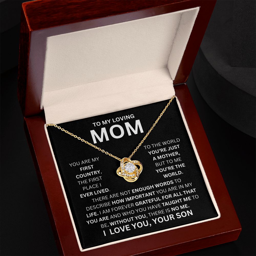 TO MY LOVING MOM, LOVE KNOT NECKLACE