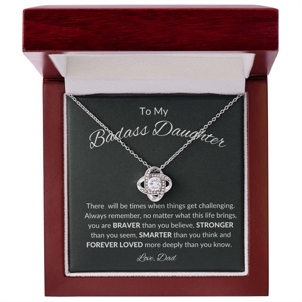 To My Badass Daughter, Love Knot Necklace