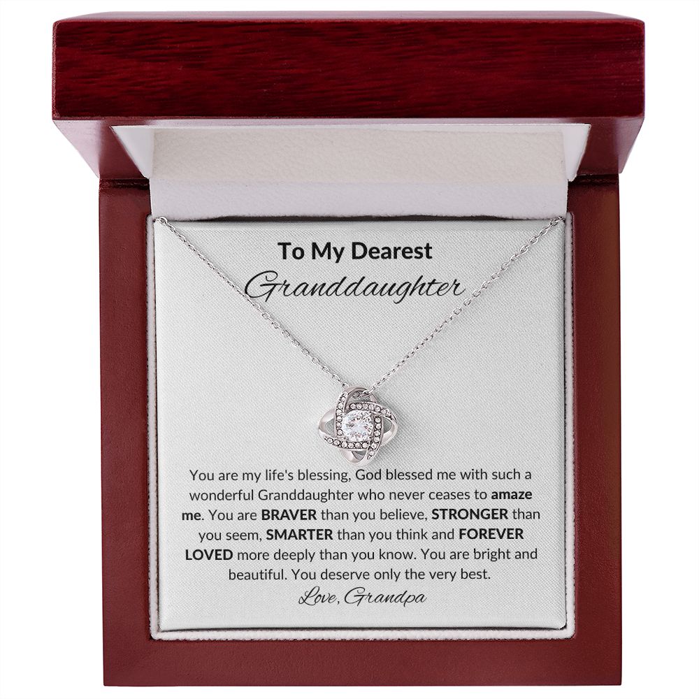 To My Granddaughter, Love Knot Necklace