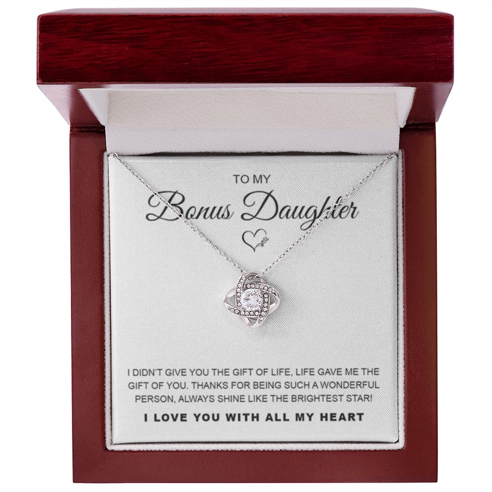 To My Bonus Daughter, Love Knot Necklace