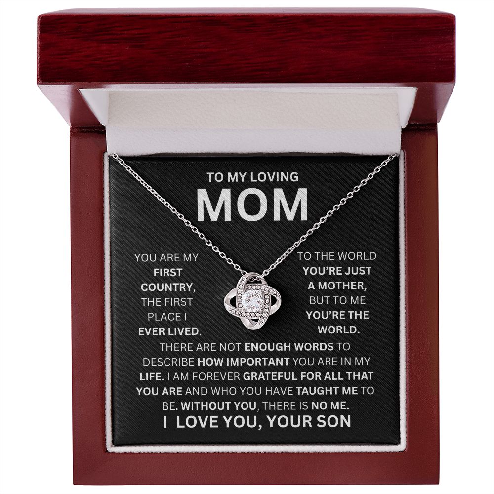 TO MY LOVING MOM, LOVE KNOT NECKLACE