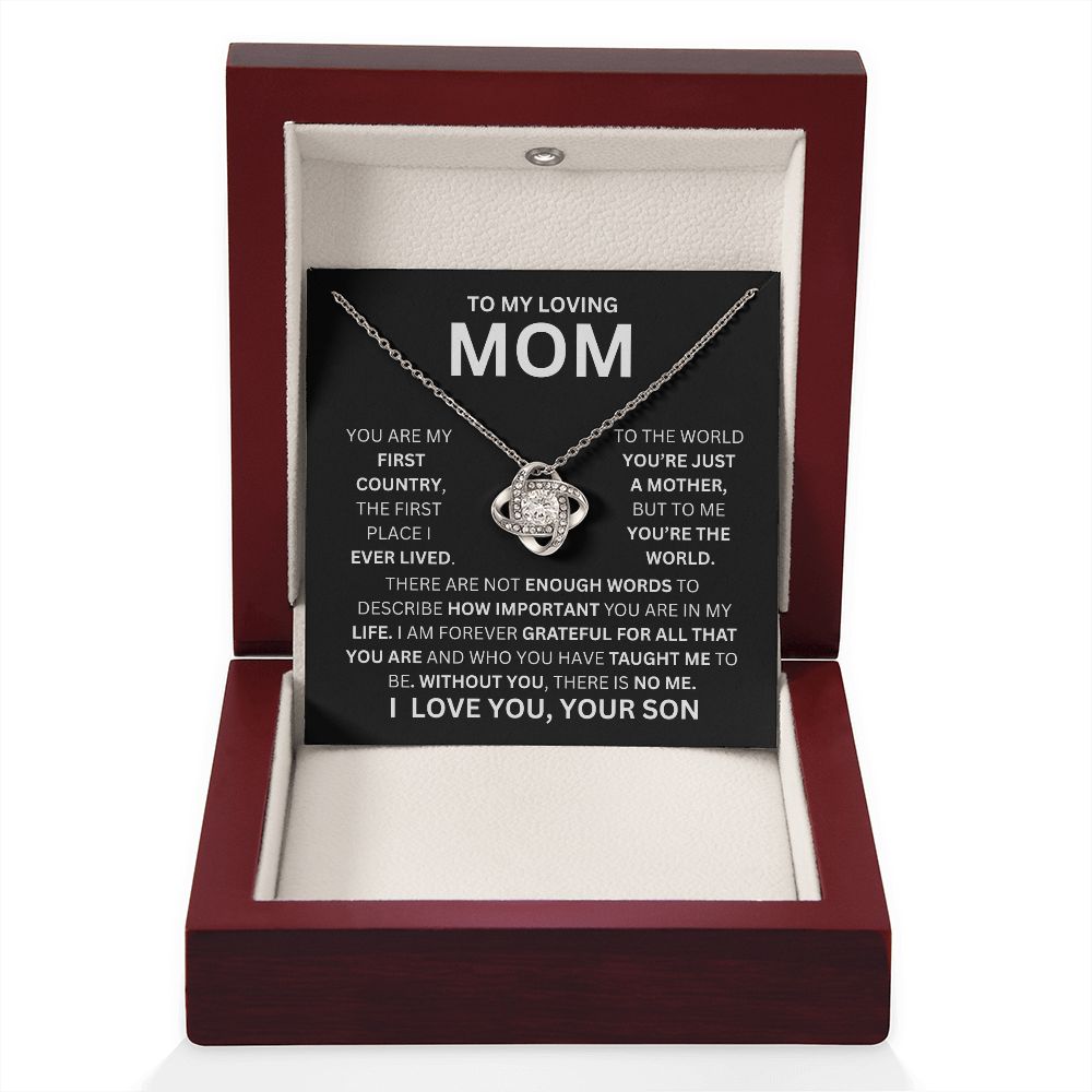 TO MY LOVING MOM, LOVE KNOT NECKLACE
